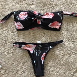 Black off the shoulder bikini